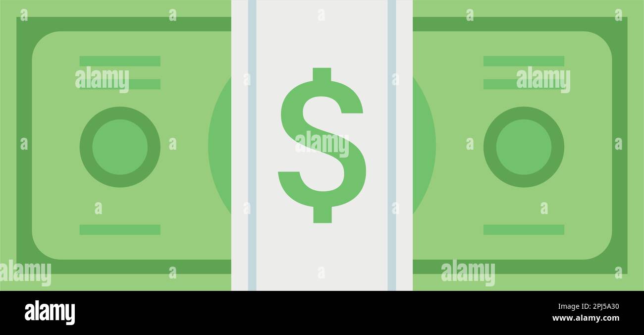 Paper bills icon in flat style. Stack of currency banknotes vector ...