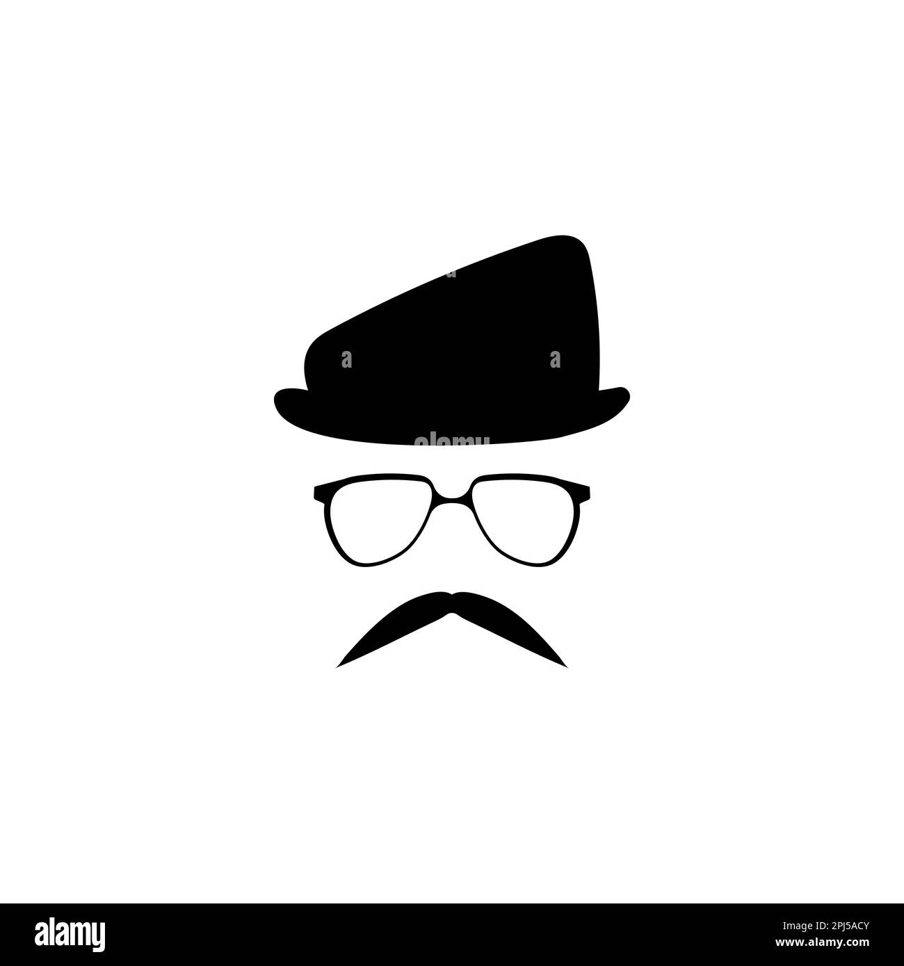 Head in glasses hat with mustache template Stock Vector Image & Art Alamy