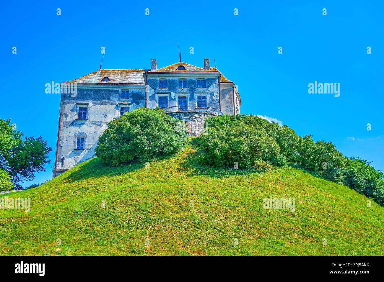 Medieval Olesko Castle on the hill, Lviv Region, Ukraine Stock Photo