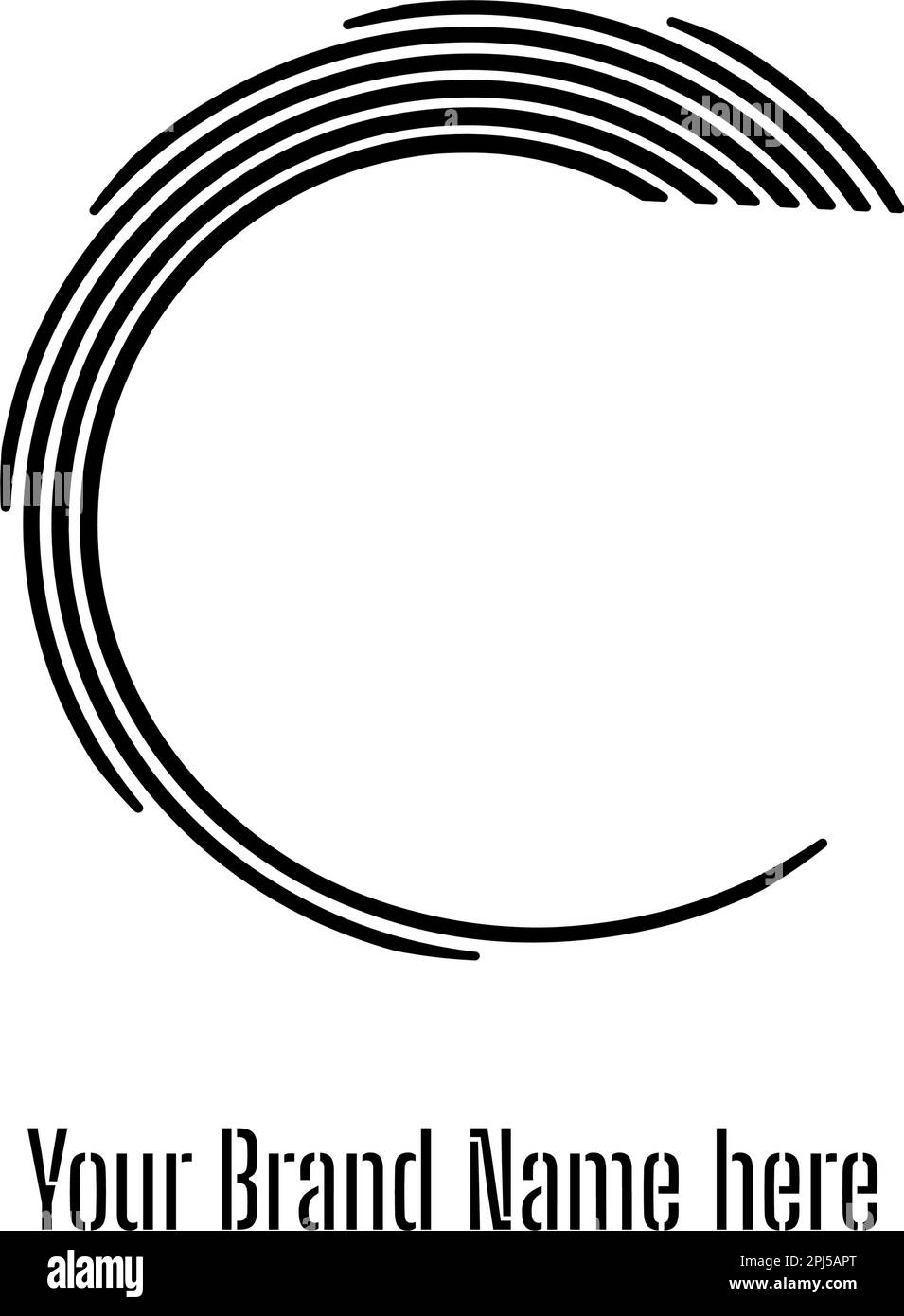 C circle logo shape letter. Flat vector illustration Stock Vector Image ...