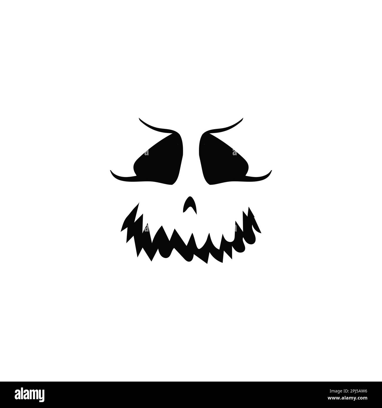Creepy angry face with big teeth Stock Vector