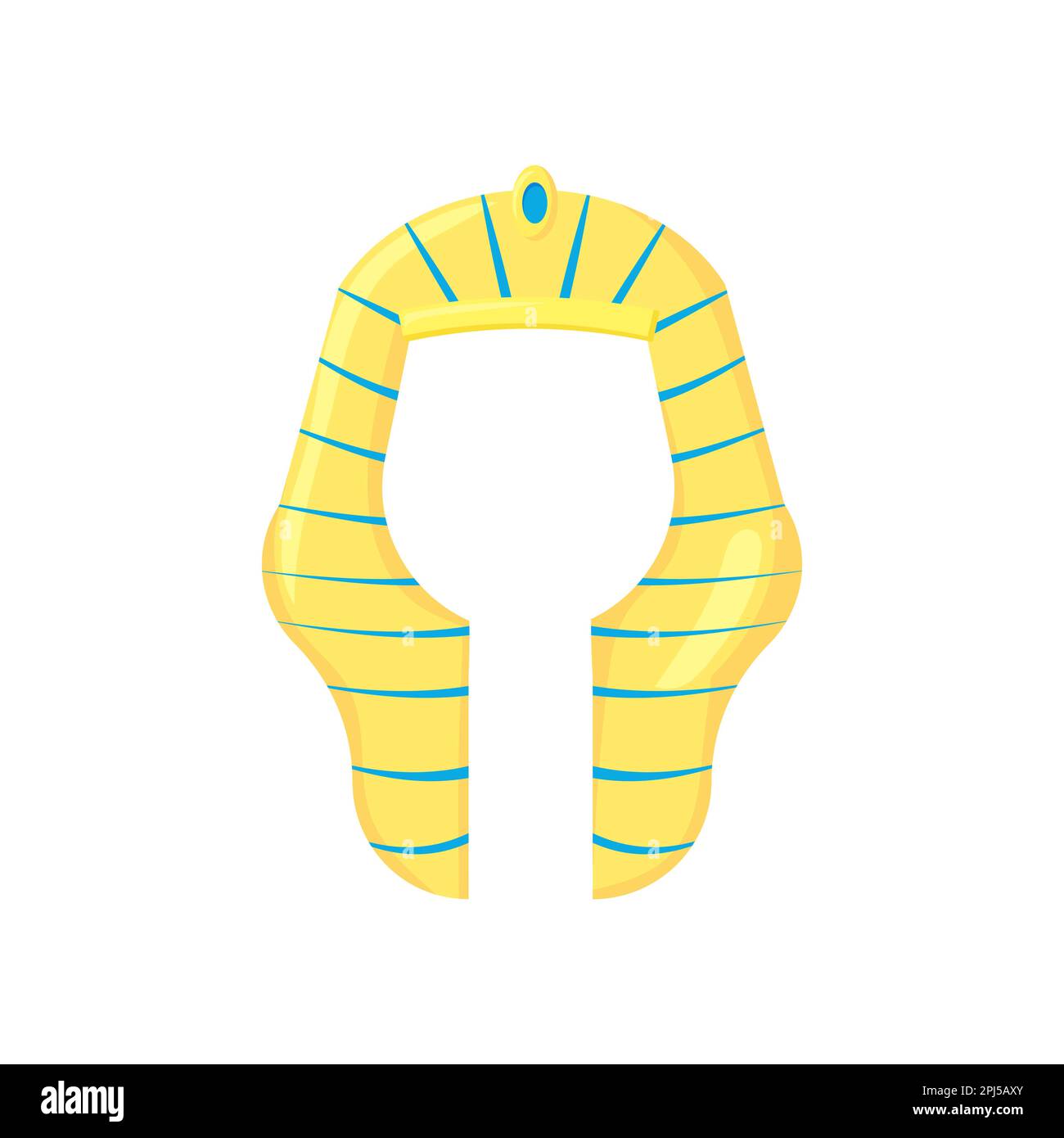 Ancient egyptian headdress template. Pharaoh and nobleman hat Stock Vector