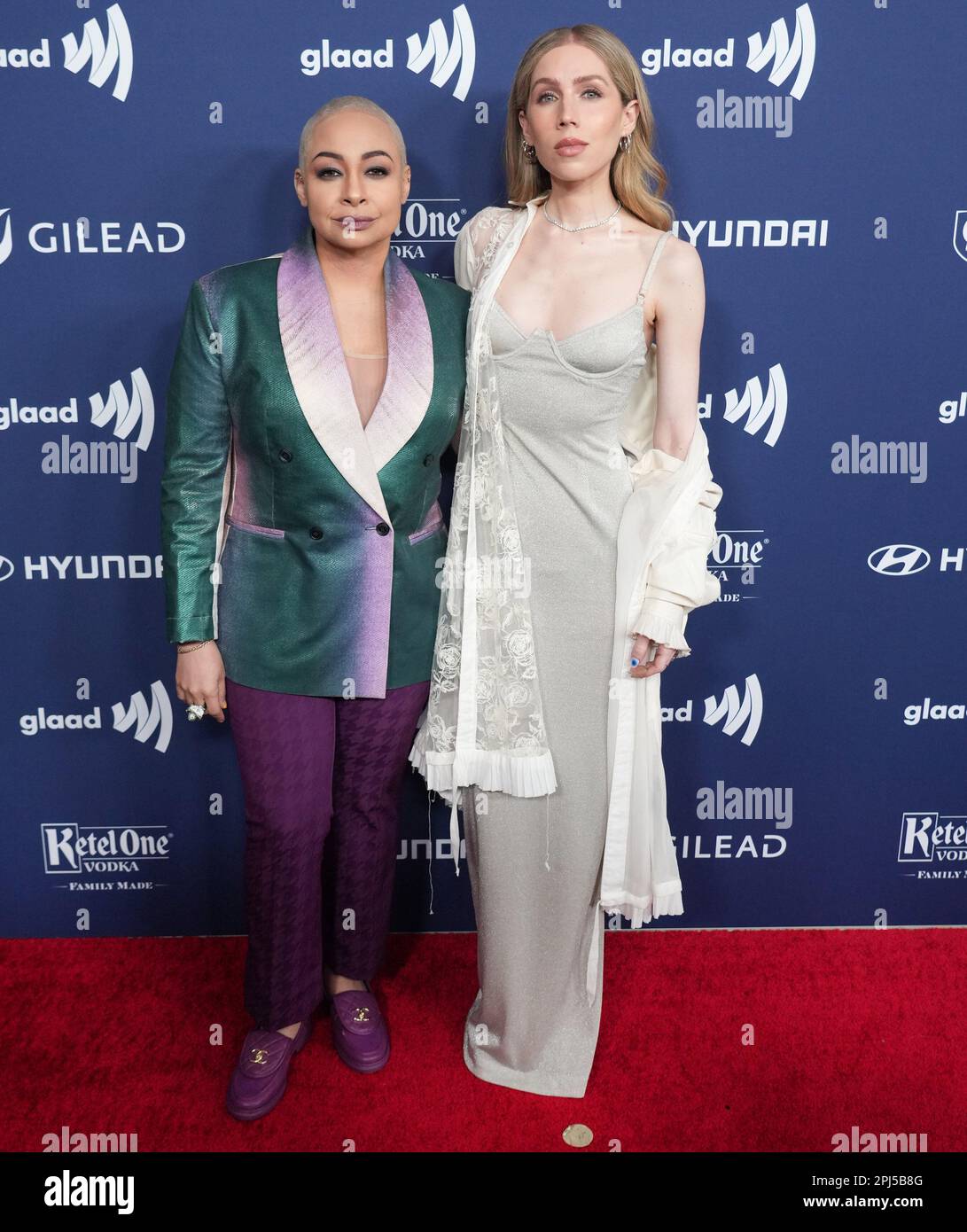(L-R) Raven-Symoné and Miranda Maday arrives at the 34th Annual GLAAD