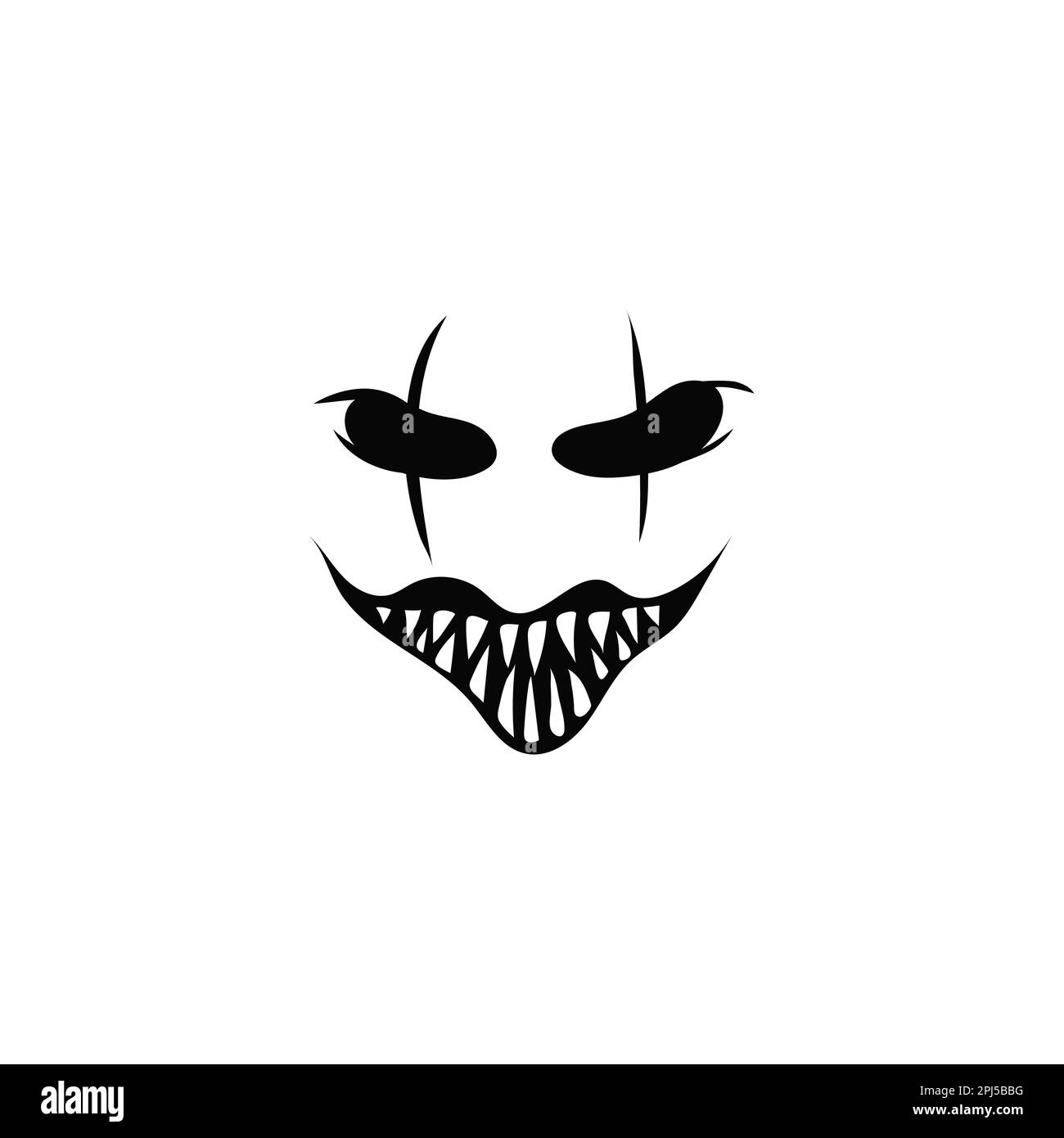 Monster laughing face with big teeth Stock Vector