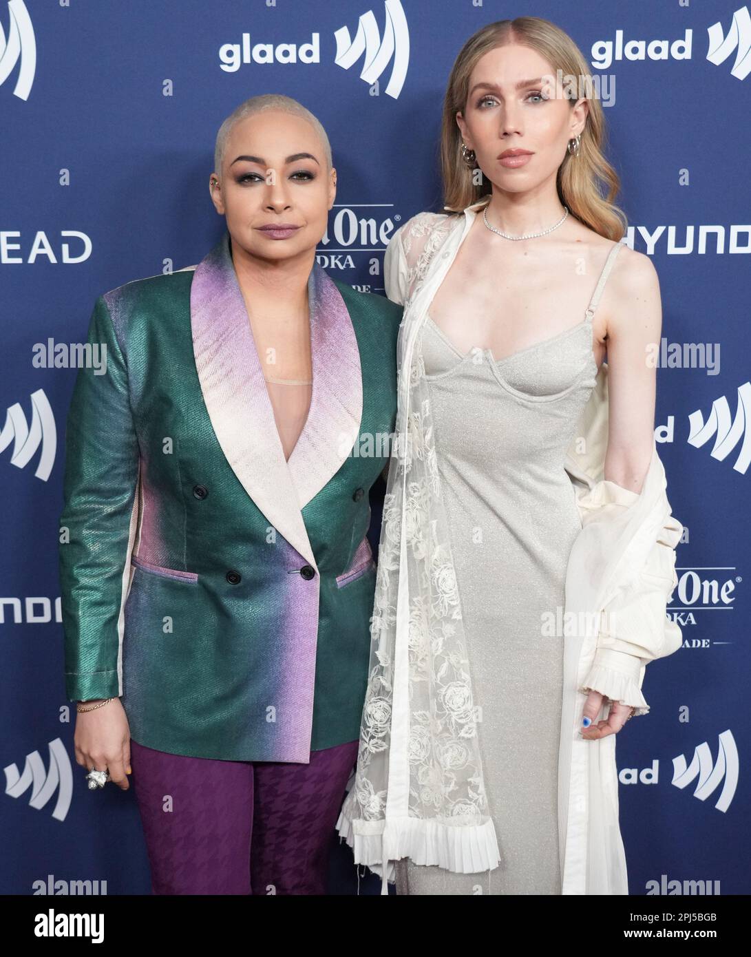 (L-R) Raven-Symoné and Miranda Maday arrives at the 34th Annual GLAAD