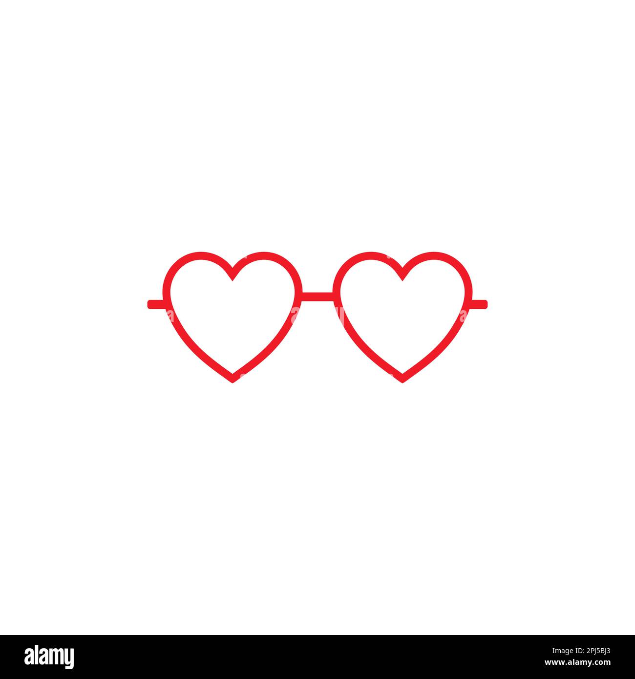 Red heart glasses with rims Stock Vector