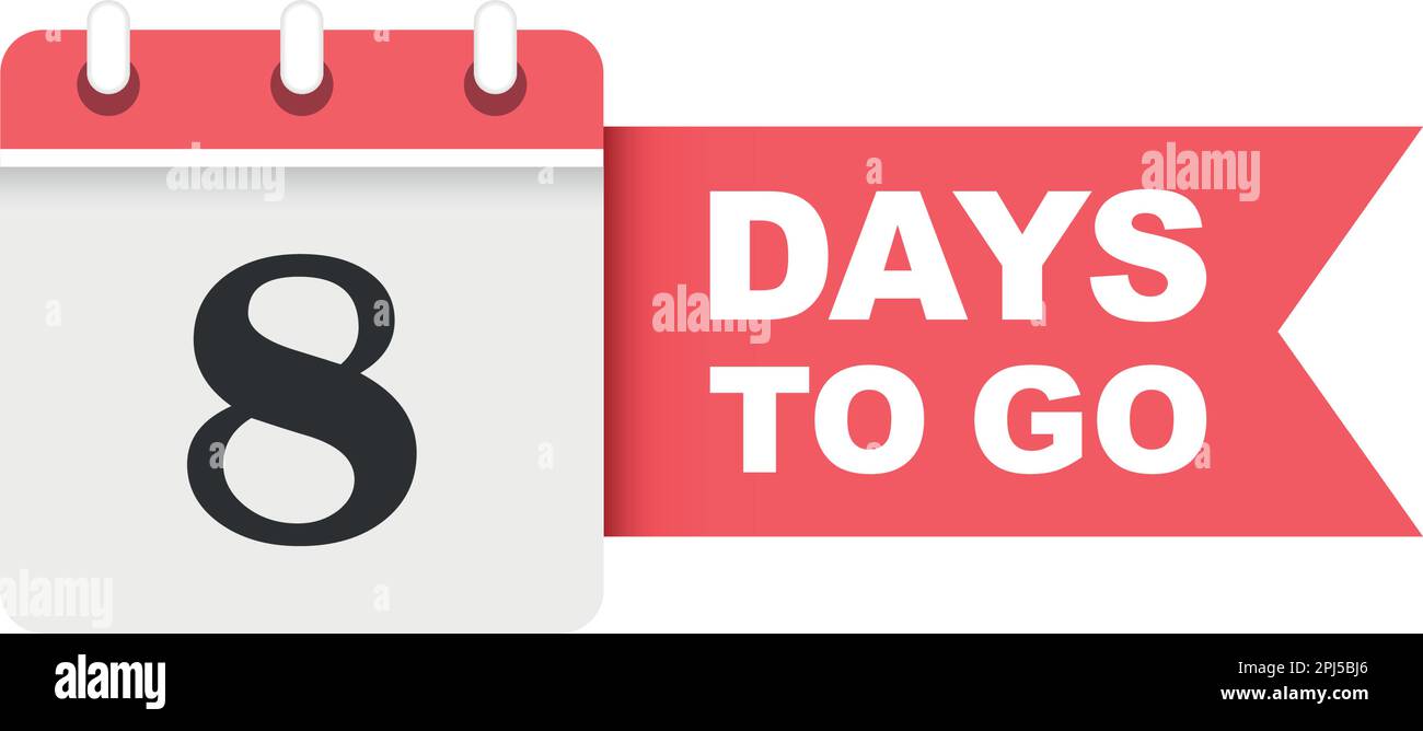 8 days to go last countdown icon eight day Vector Image