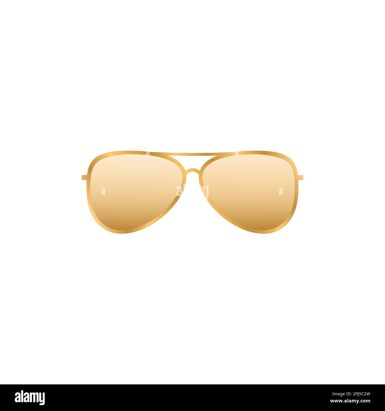 Gold aviator sunglasses. Elegance accessory to protect eyes Stock