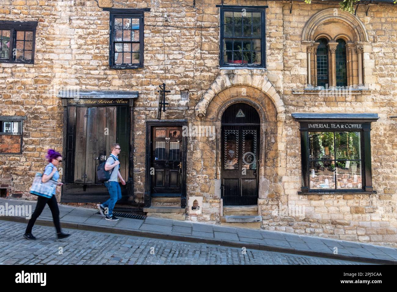 A oldfashion tea shop on the Steep Hill in Lincoln City. England, UK
