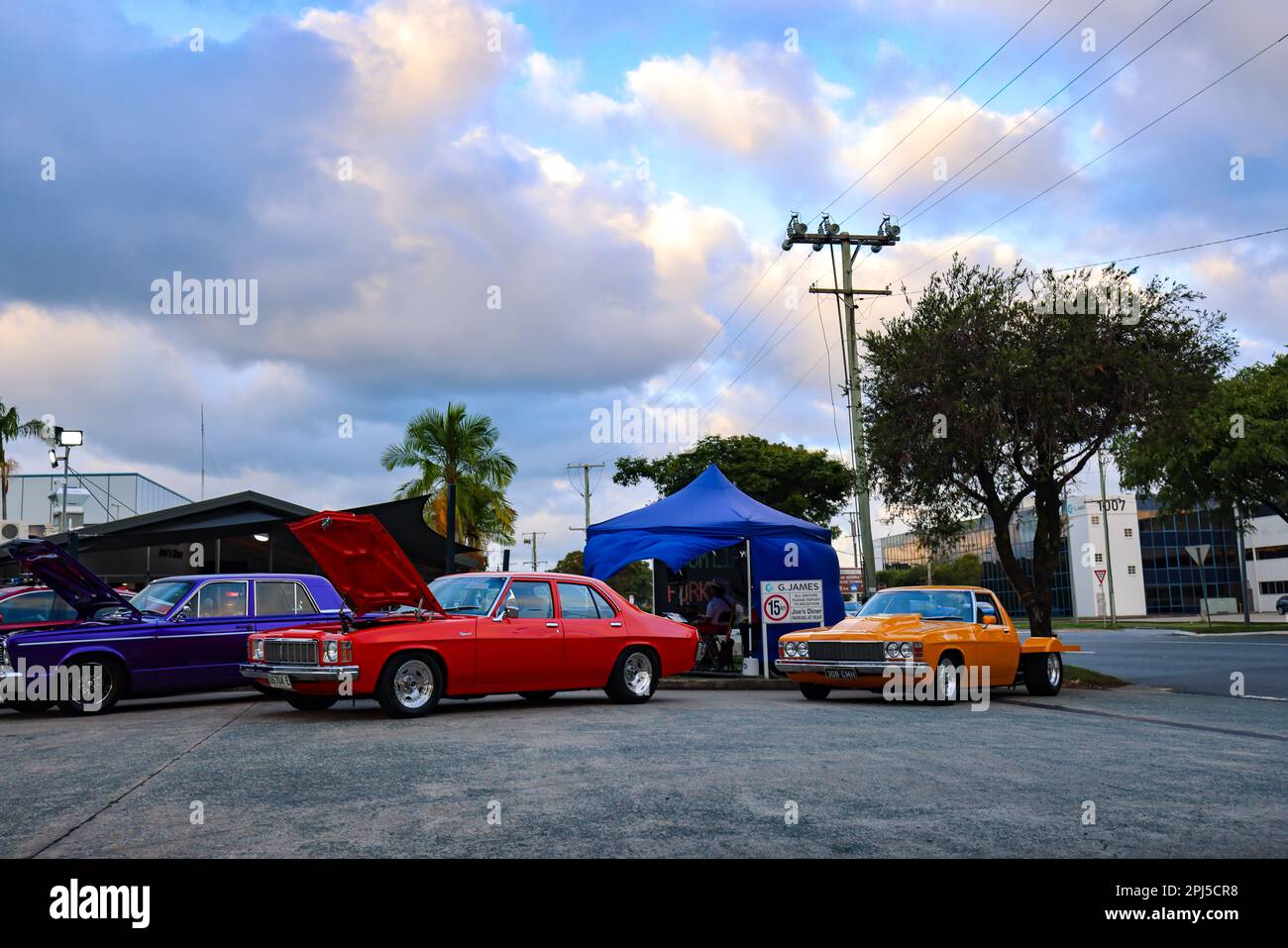 Brisbane QLD Australia 18 March 2023 People viewing vintage cars on