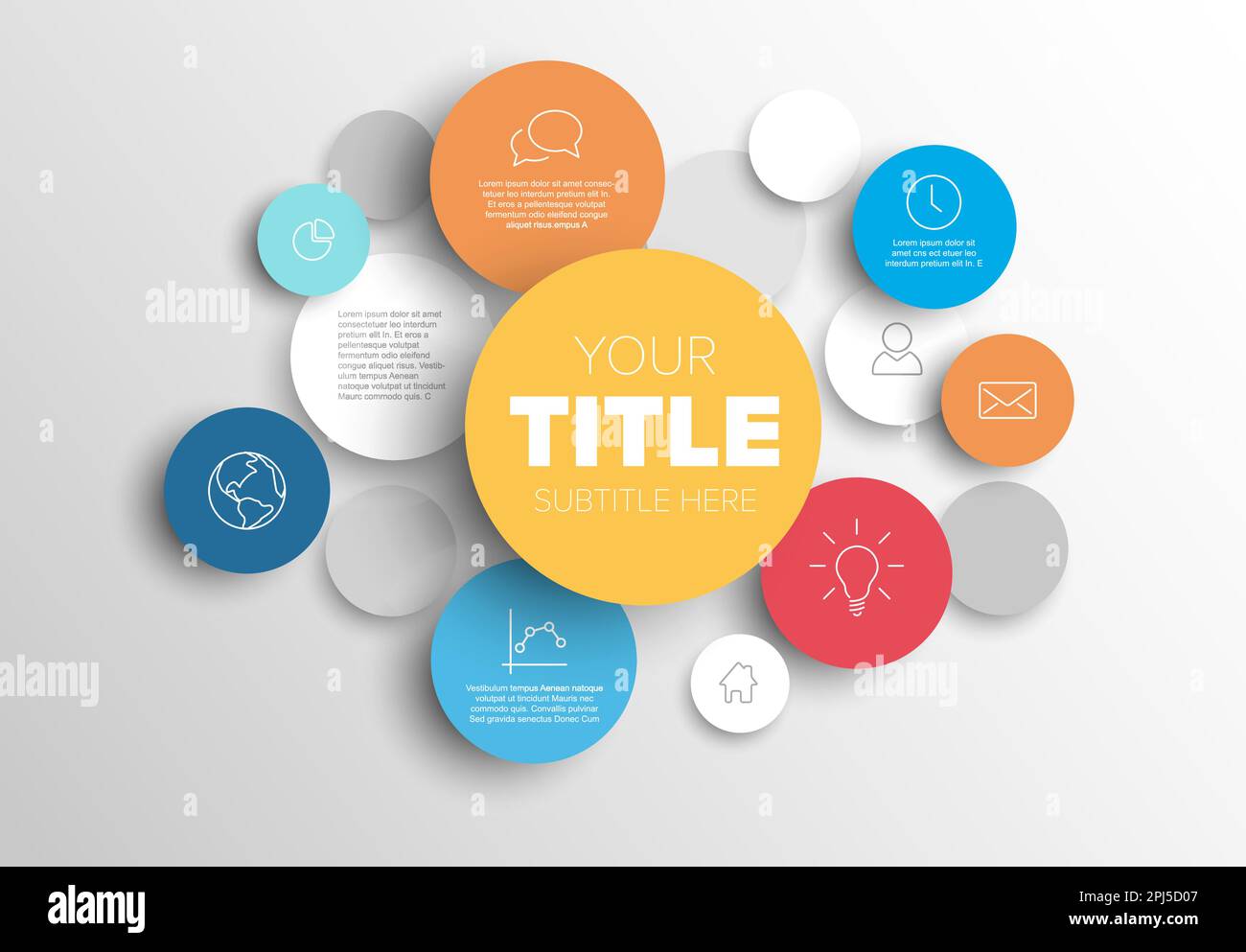 Vector abstract blue yellow orange circles illustration / infographic ...