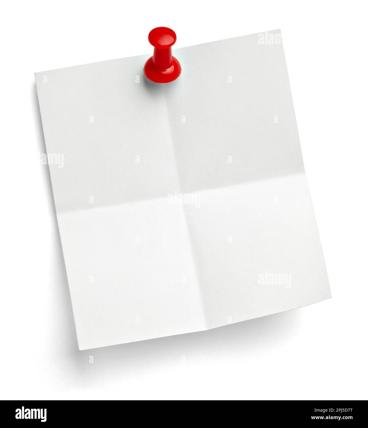 close up of a note paper with a push pin on white background Stock ...