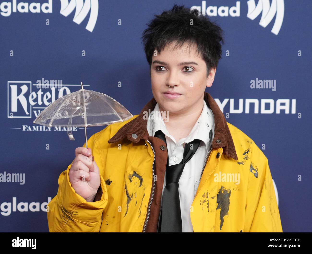 Blu Del Barrio arrives at the 34th Annual GLAAD Media Awards held at