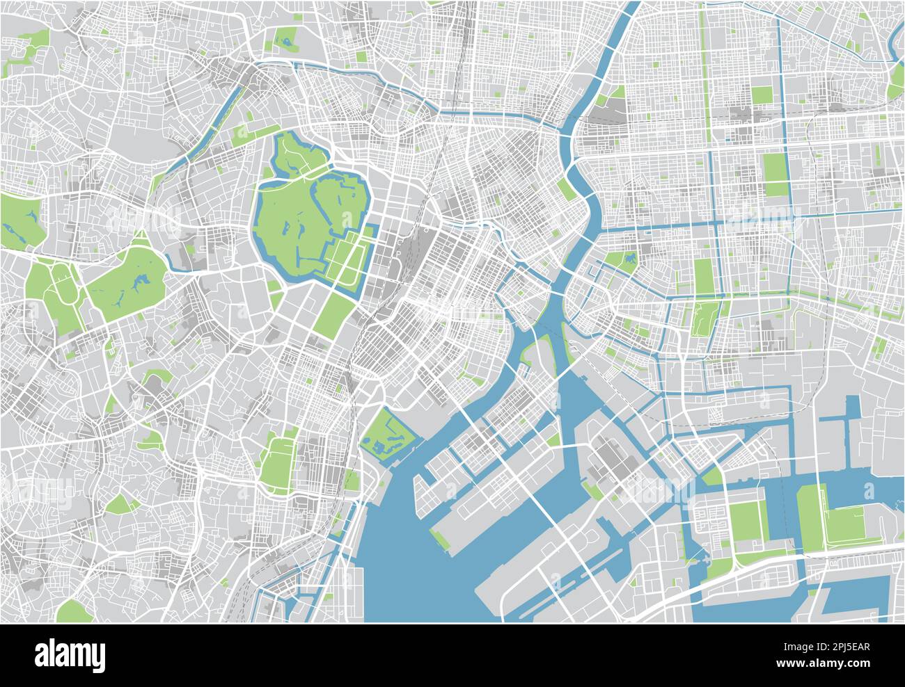 Vector city map of Tokyo with well organized separated layers Stock ...