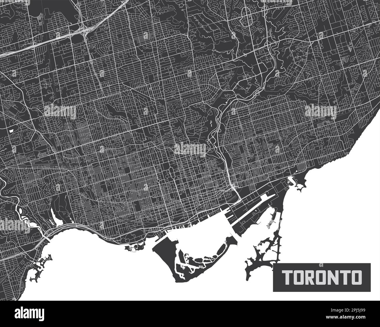 Minimalistic Toronto city map poster design. Stock Vector