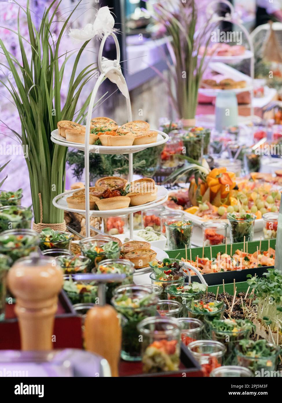 Trays filled with an assortment of appetizers and snacks, perfect for a