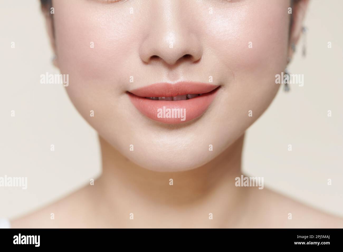 Woman lips nose nature skin Stock Photo