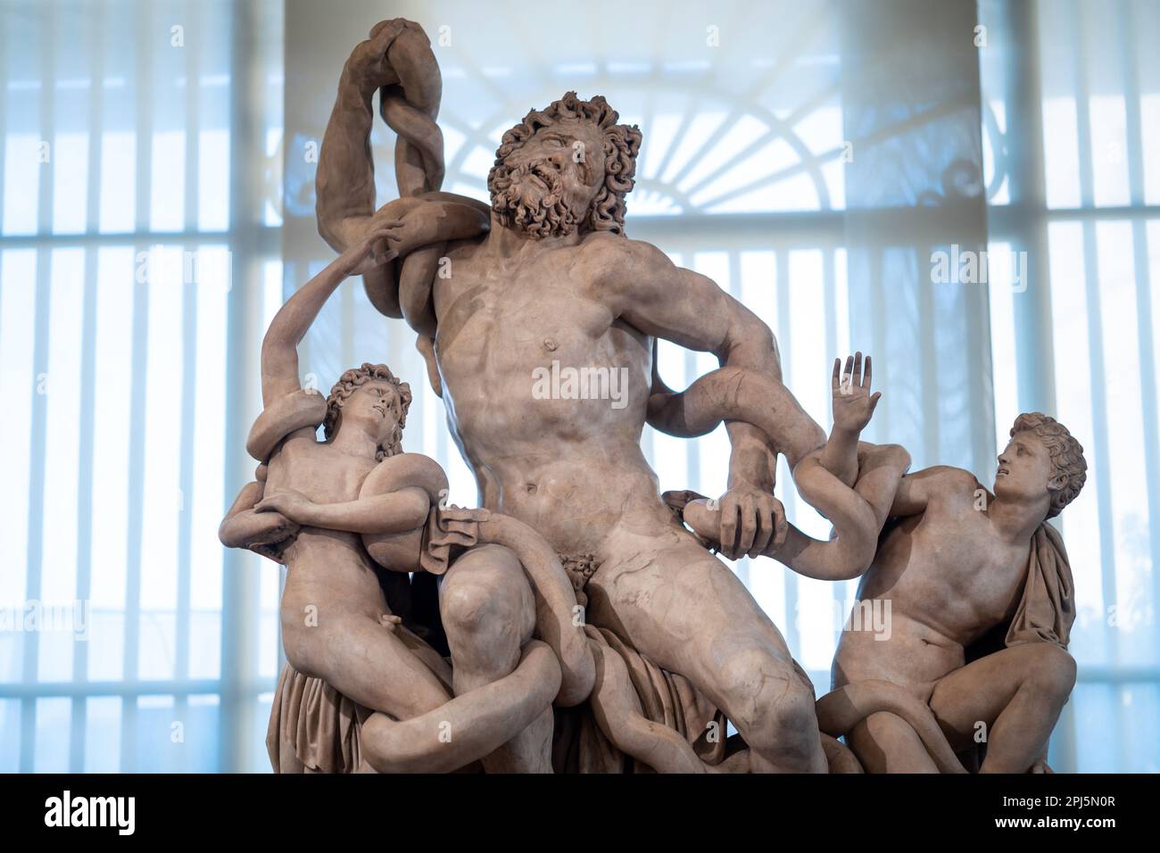 Laoconn and his sons, a copy of the Hellenistic original in Rome, by Baccio Baninelli, in the Uffizi art gallery, Florence Stock Photo