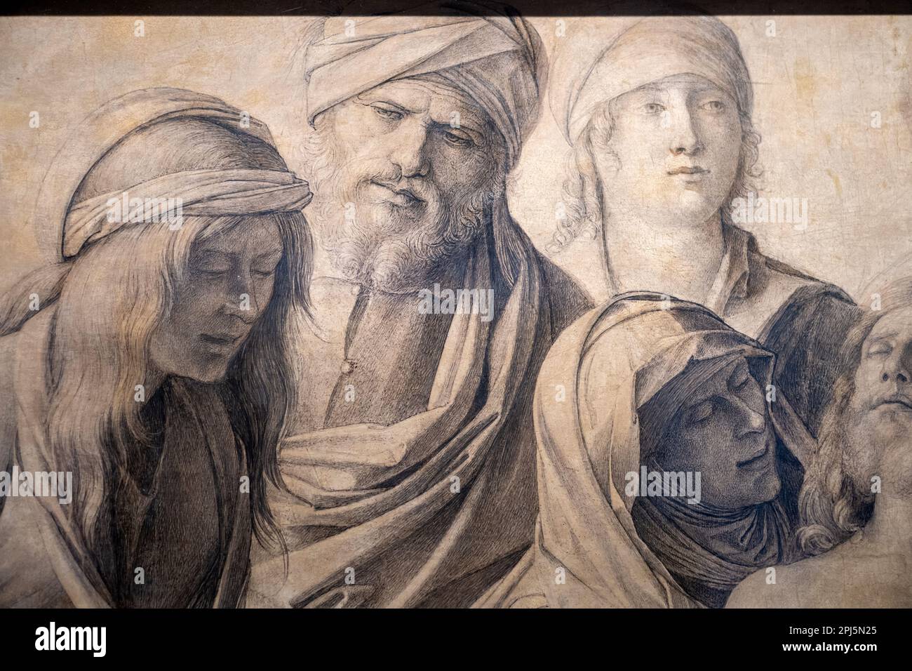 Detail of Lamentation over the Dead Christ (c.1500) by Giovanni Bellini ...