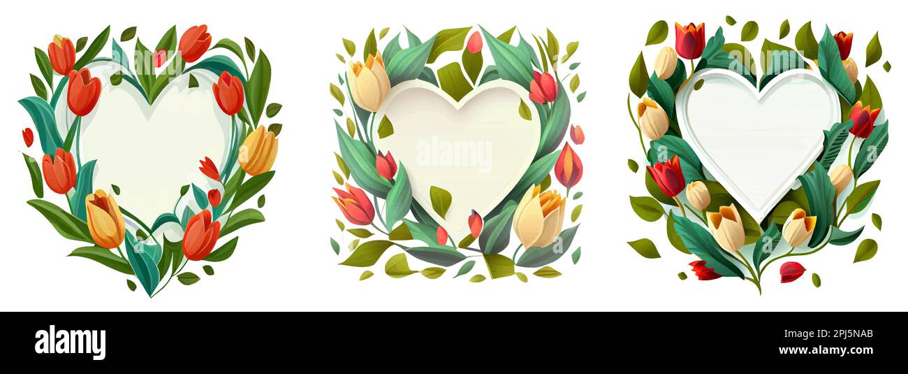 set vector illustration of group flower isotated on white background mothers day concept Stock Vector