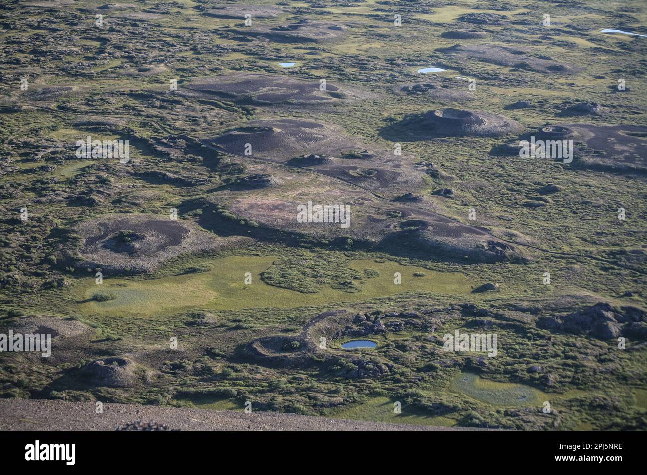 Volcanoes and pseudo craters around Lake Mývatn in Iceland Stock Photo