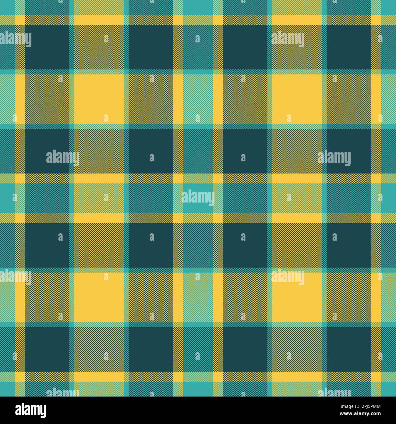 Plaid seamless pattern in green. Check fabric texture. Vector textile