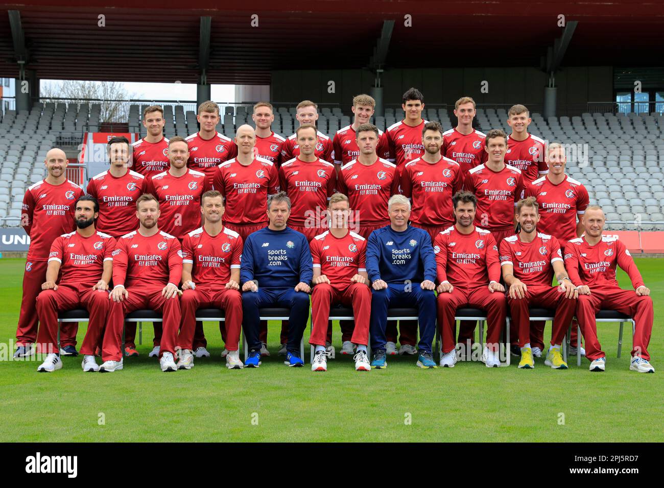 Lancashire Cricket team for the 2023 season in T20 kit at Lancashire