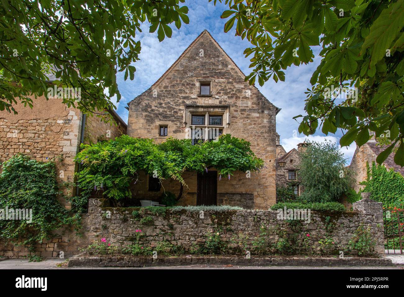 France. Dordogne (24) Black Perigord. Village of Domme, labeled as one