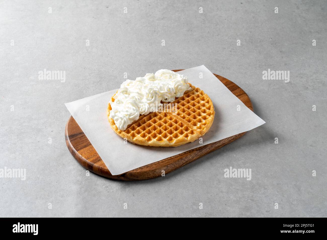 korean style food cafe Milk Cream Waffles Stock Photo Alamy
