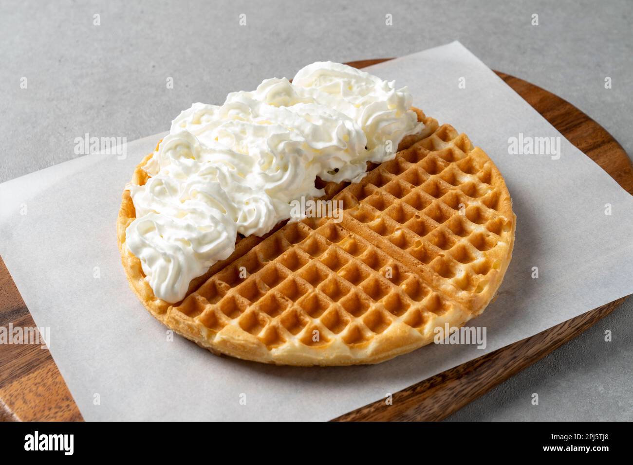 korean style food cafe Milk Cream Waffles Stock Photo Alamy