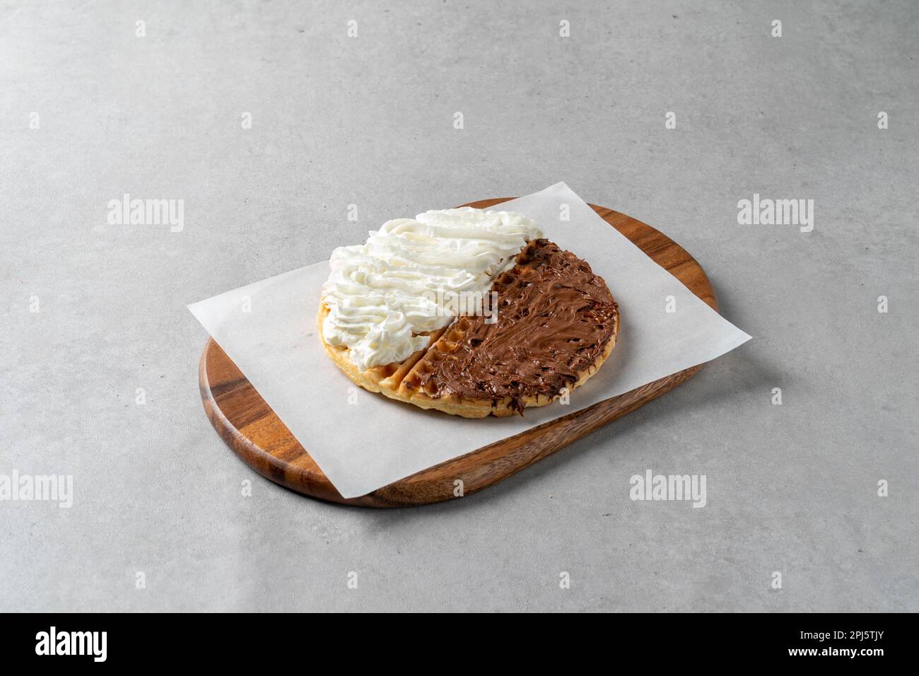 korean style food cafe Nutella Waffles Stock Photo Alamy