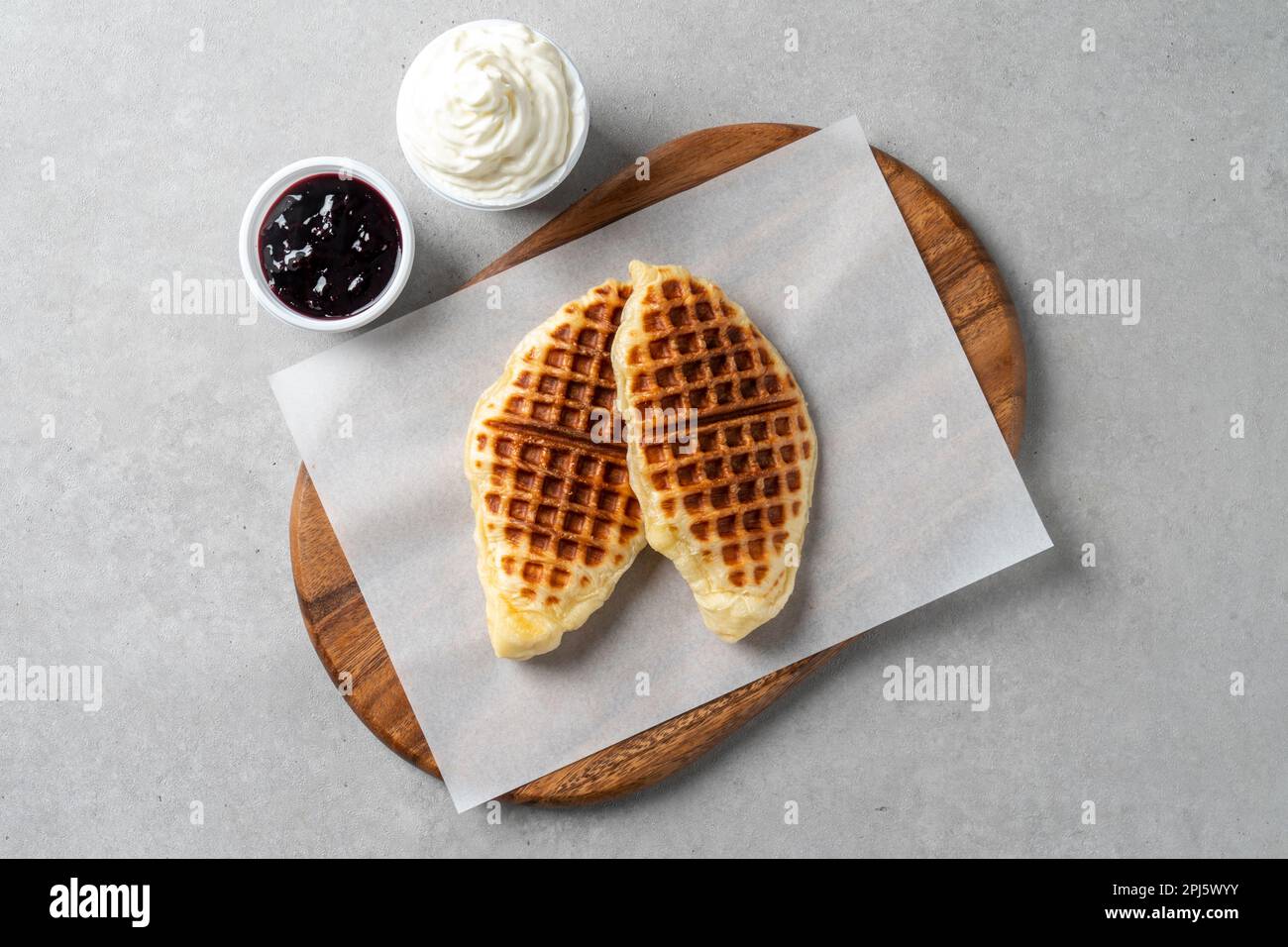 Blueberry croissant waffles hi-res stock photography and images - Alamy