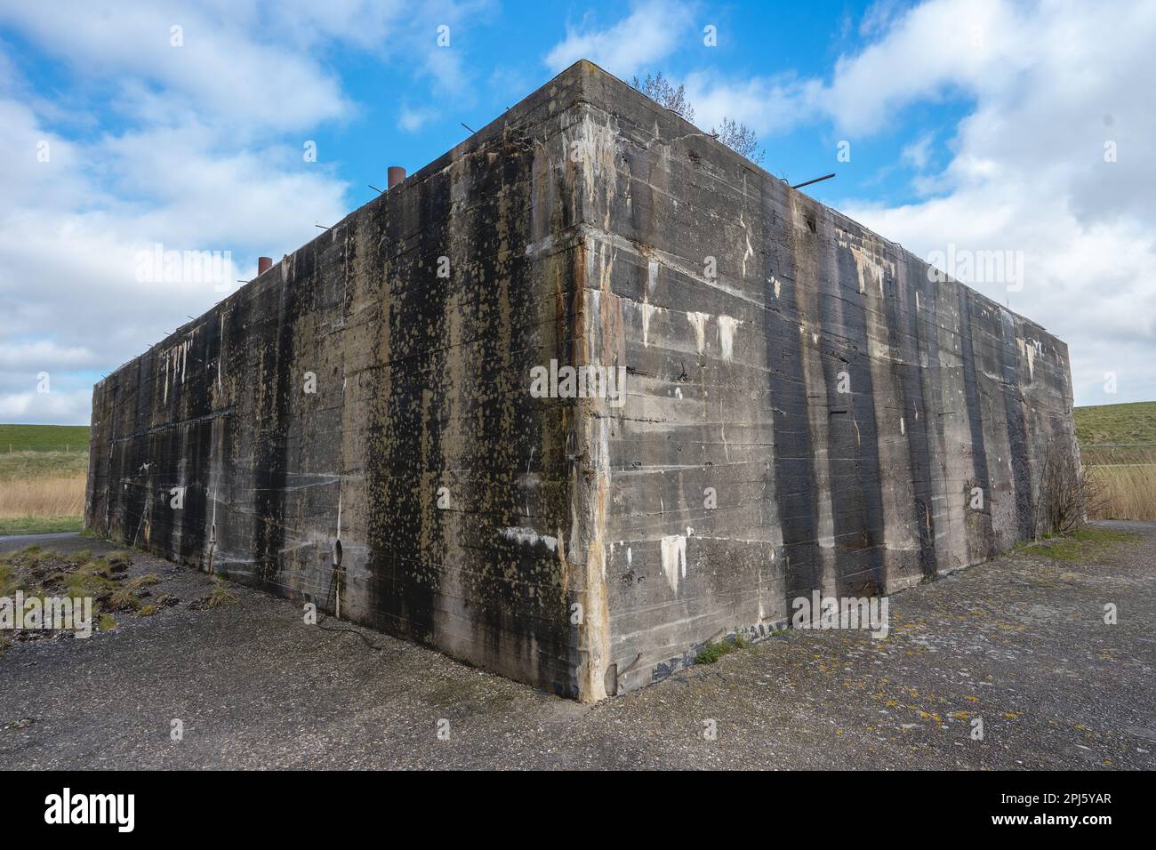 Battery Fiemel. German bunker from Word War Two. Stock Photo