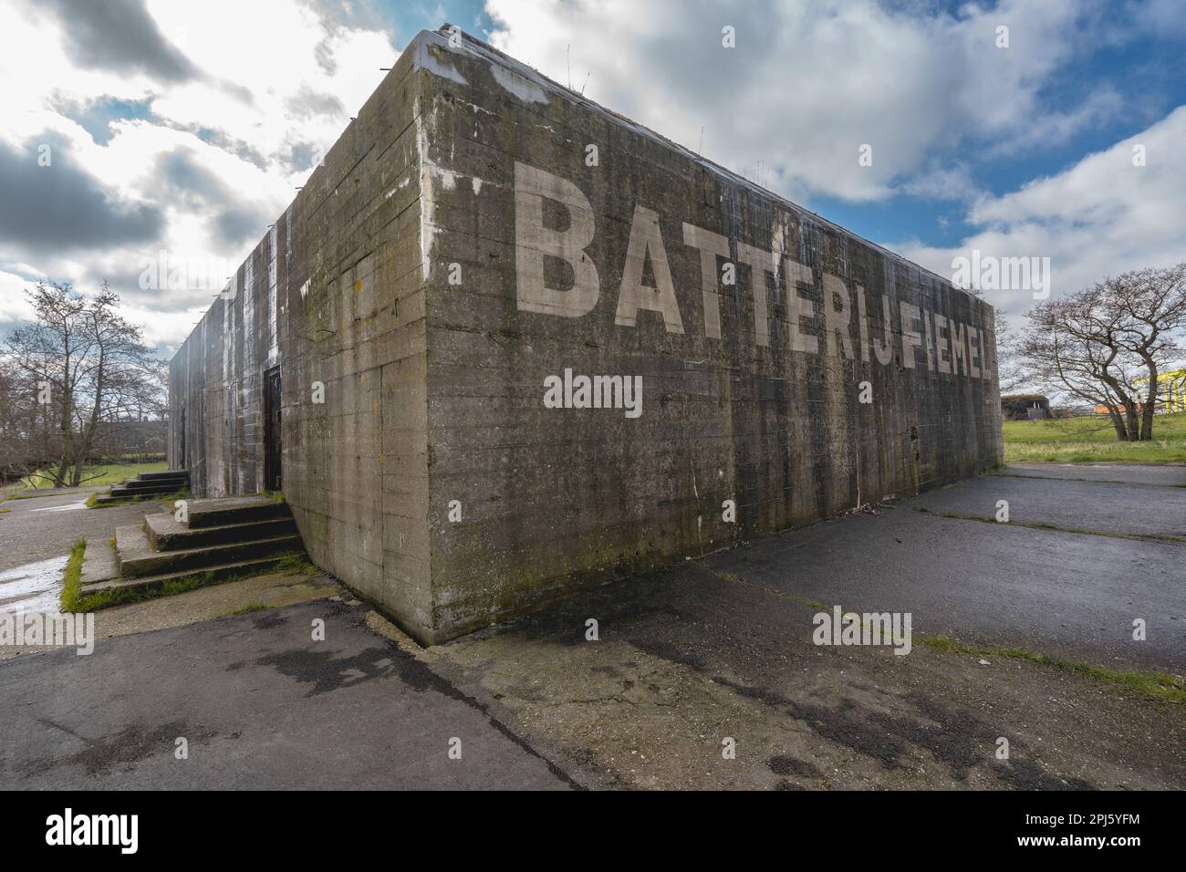Battery Fiemel. German bunker from Word War Two. Stock Photo