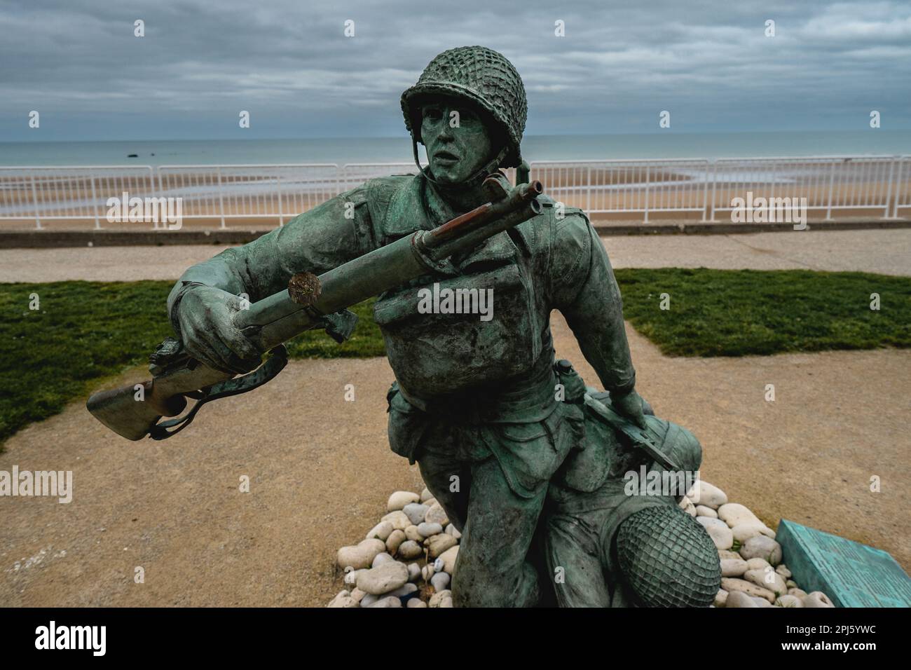 Mémorial for the 29th Division at Omaha Beach, Vierville Sur Mer France 6 Februari 2023 Stock Photo