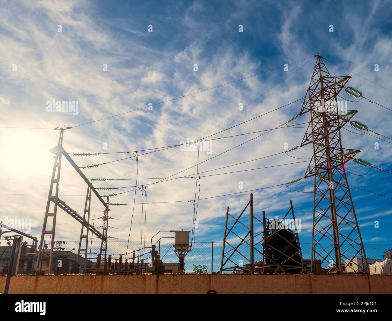 Installation in an electricity transmission station Stock Photo Alamy