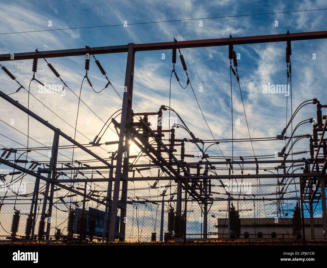 Installation in an electricity transmission station Stock Photo Alamy