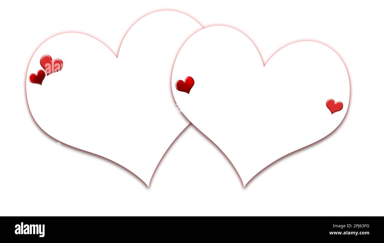 Valentines day background with red hearts on white Stock Photo - Alamy