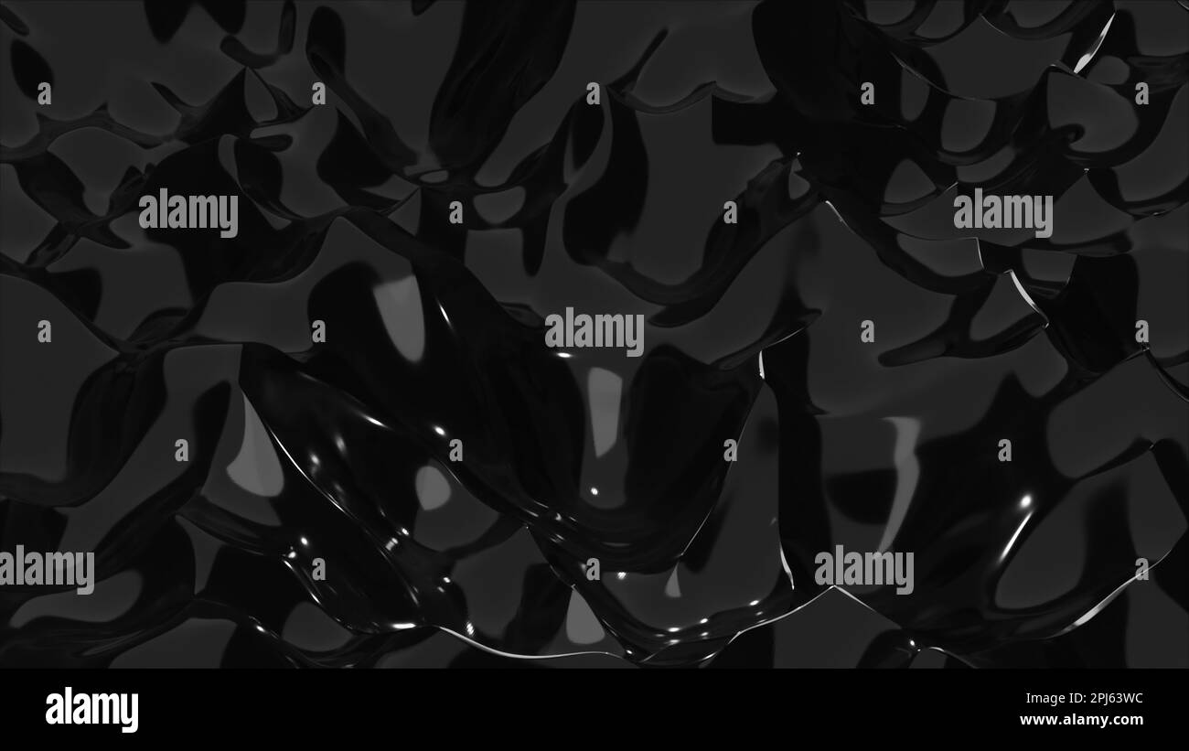 Abstract black waves. Computer generated 3d render Stock Photo - Alamy