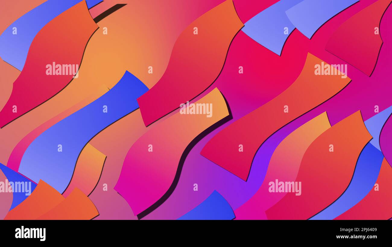Multi gradient flat shapes. Computer generated 3d render Stock Photo ...