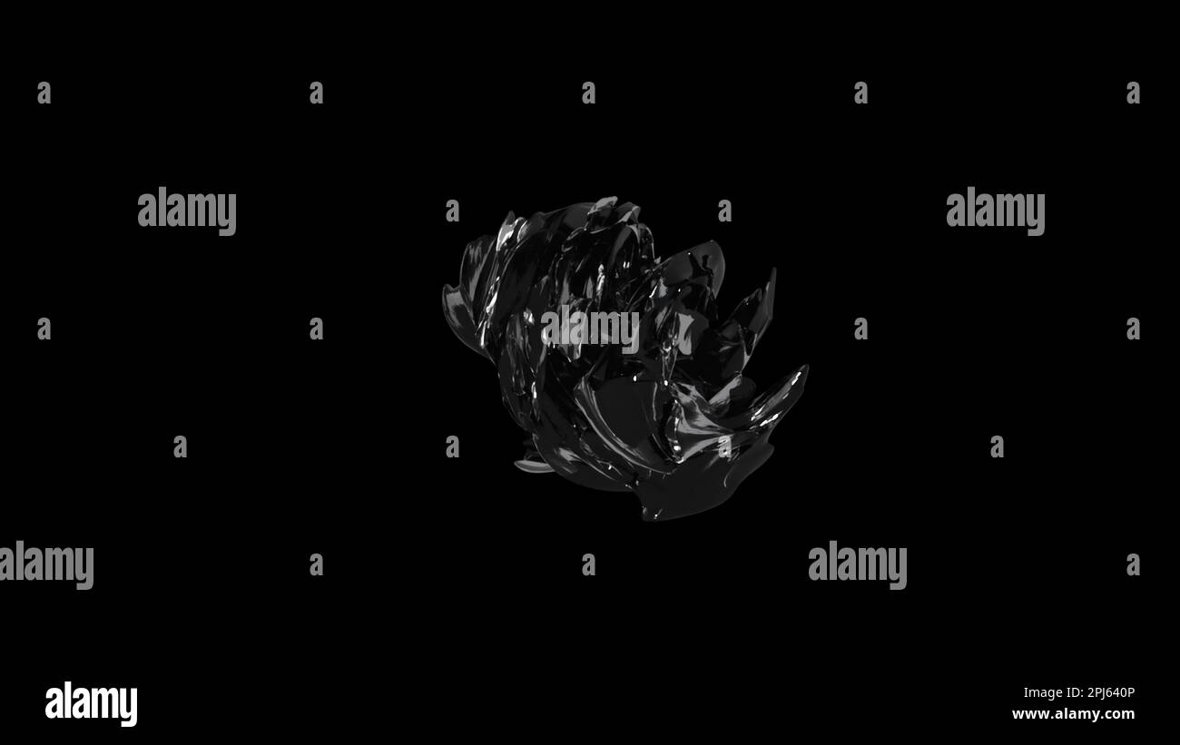 Organic black form. Computer generated 3d render Stock Photo - Alamy