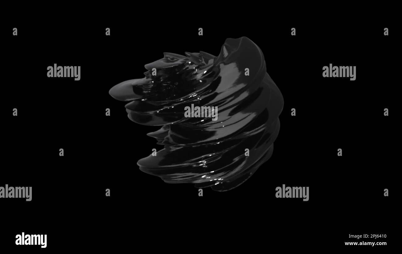Black Form Interface Organic black form. Computer generated 3d render Stock Photo - Alamy
