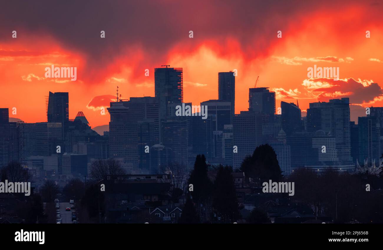 Vancouver City and Downtown Building Skyline. Stock Photo