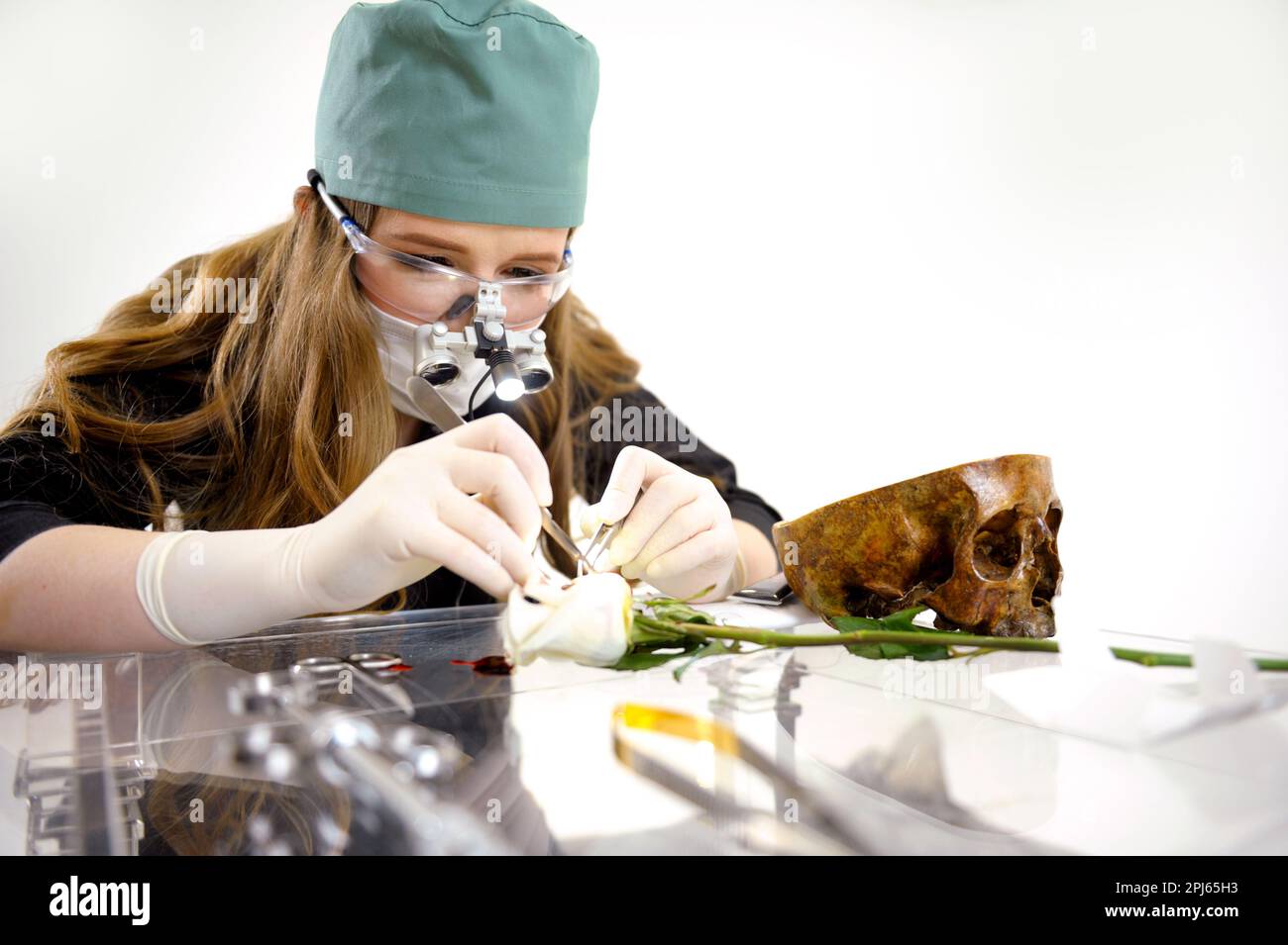 learn to do flower surgery sew up a wound medical student performig