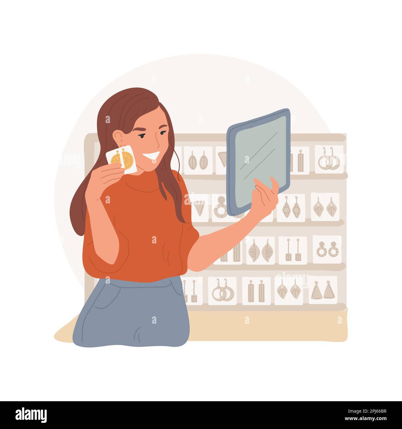 Girl wearing earrings Stock Vector Images Alamy