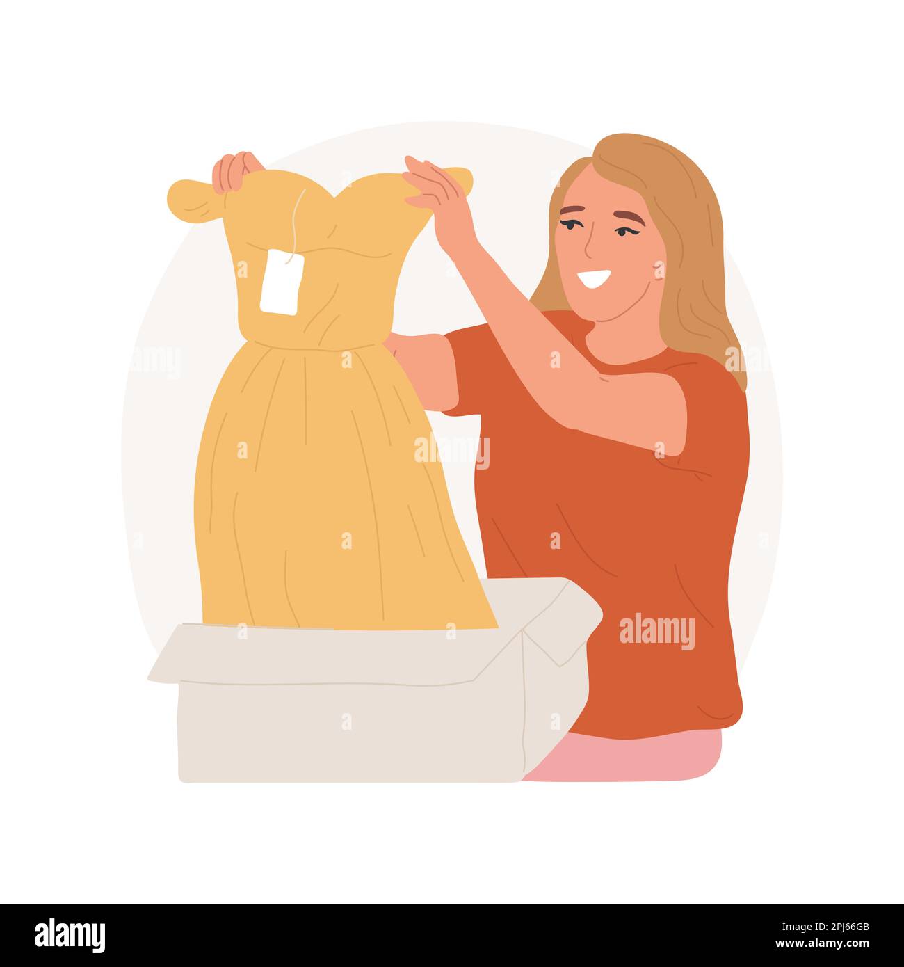 Girl opening the clearance dress
