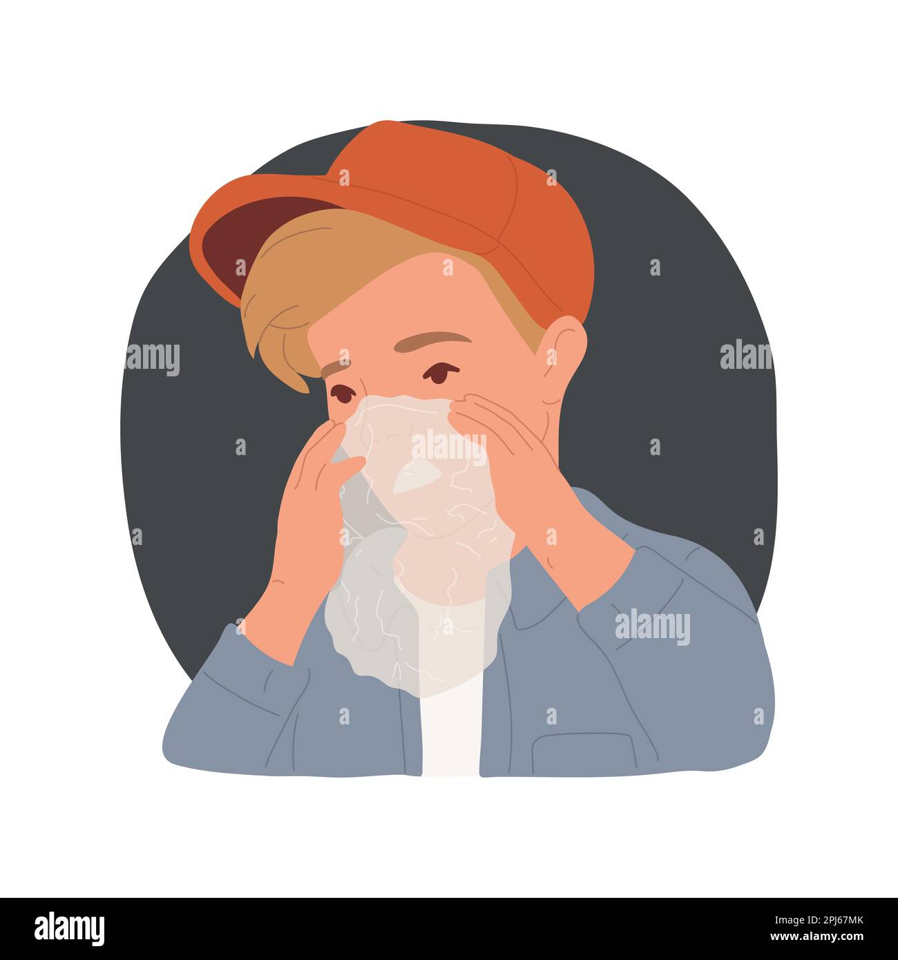 Inhalants isolated cartoon vector illustration. Close up of teenage boy  inhaling narcotics, teens bad habits, addiction to sniffing chemicals,  catching a buzz, put nose in bag vector cartoon Stock Vector Image &