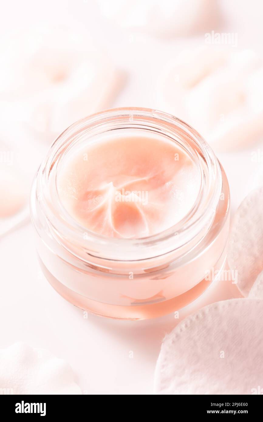 Face cream moisturizer jar, moisturizing skin care lotion and lifting emulsion, anti-age cosmetics for luxury beauty skincare brand Stock Photo