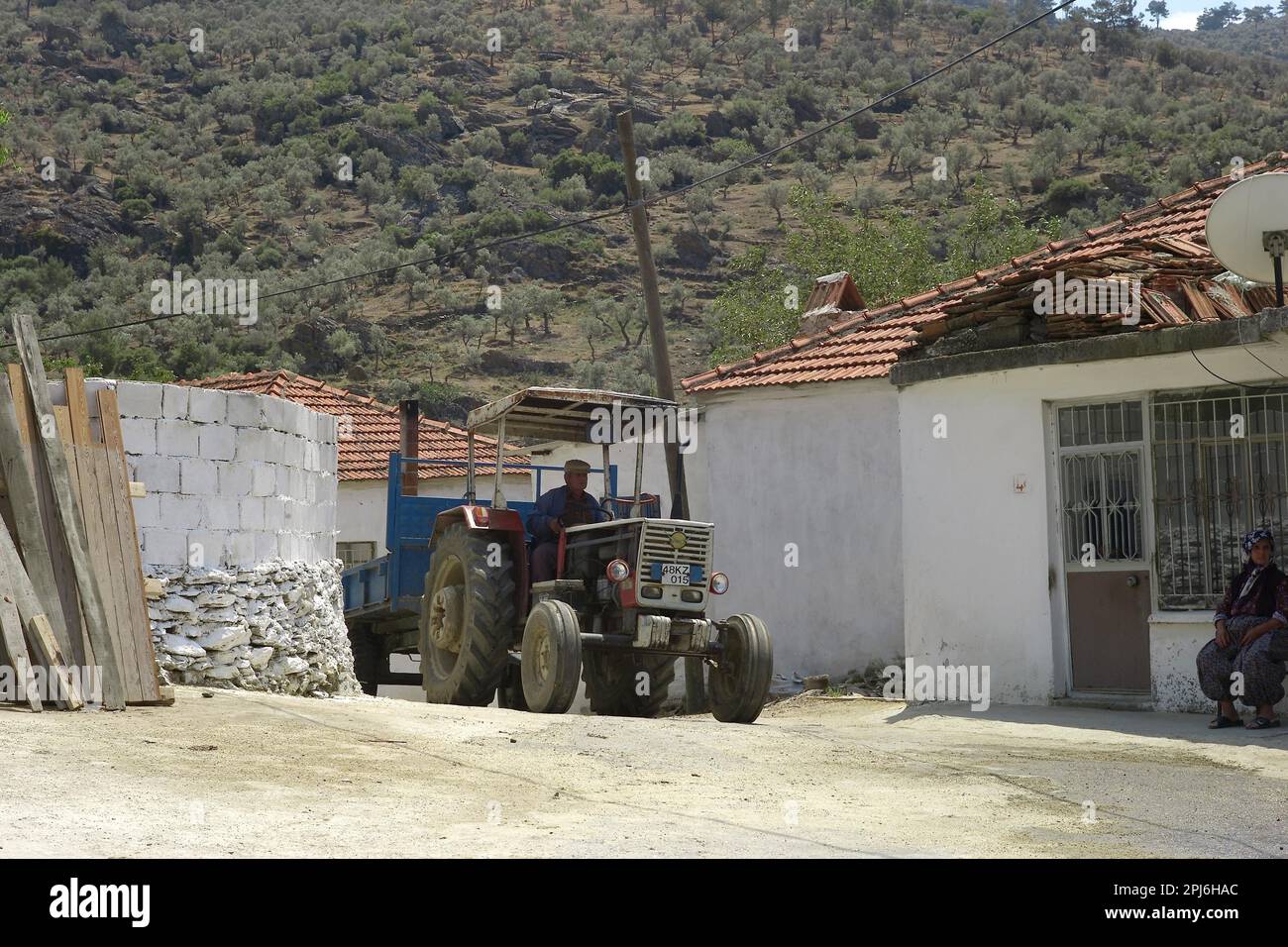 Tractor in Turkish village, Lake Bafa, Turkey Stock Photo - Alamy