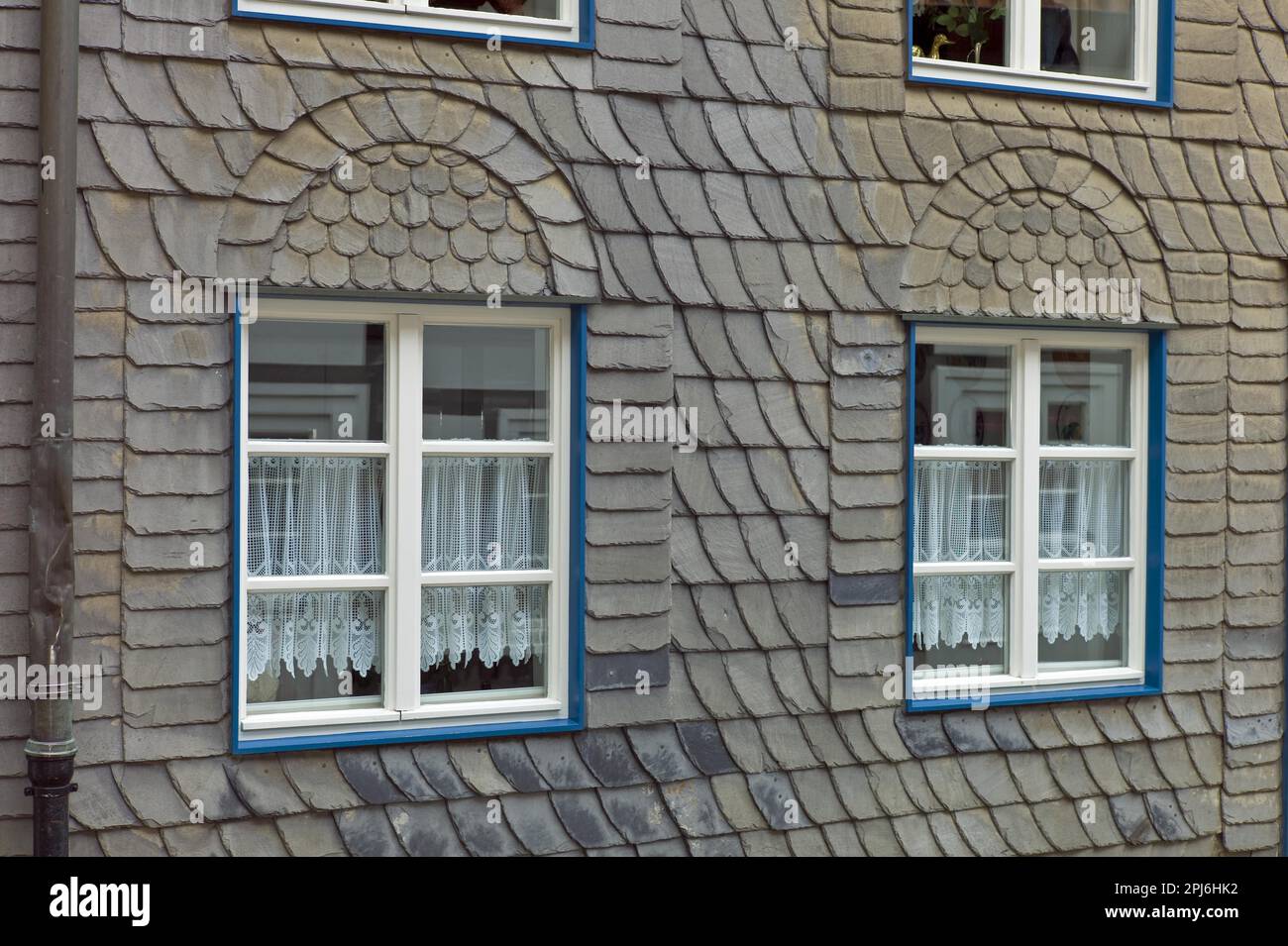 A house facade clad with slate tiles, Herford, Germany Stock Photo - Alamy